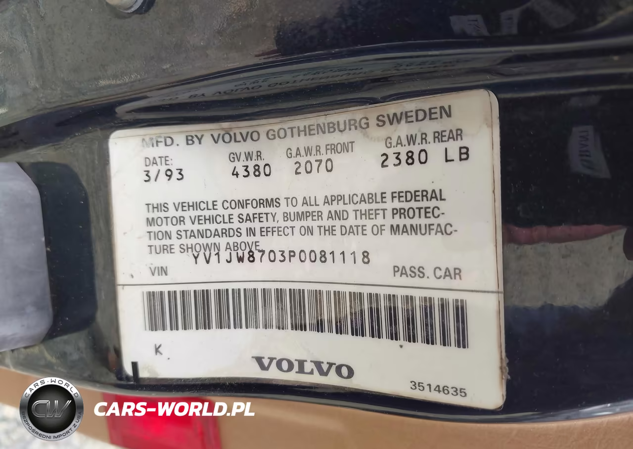 1993 Volvo 940 VIN:YV1JW8703P0081118 - 9