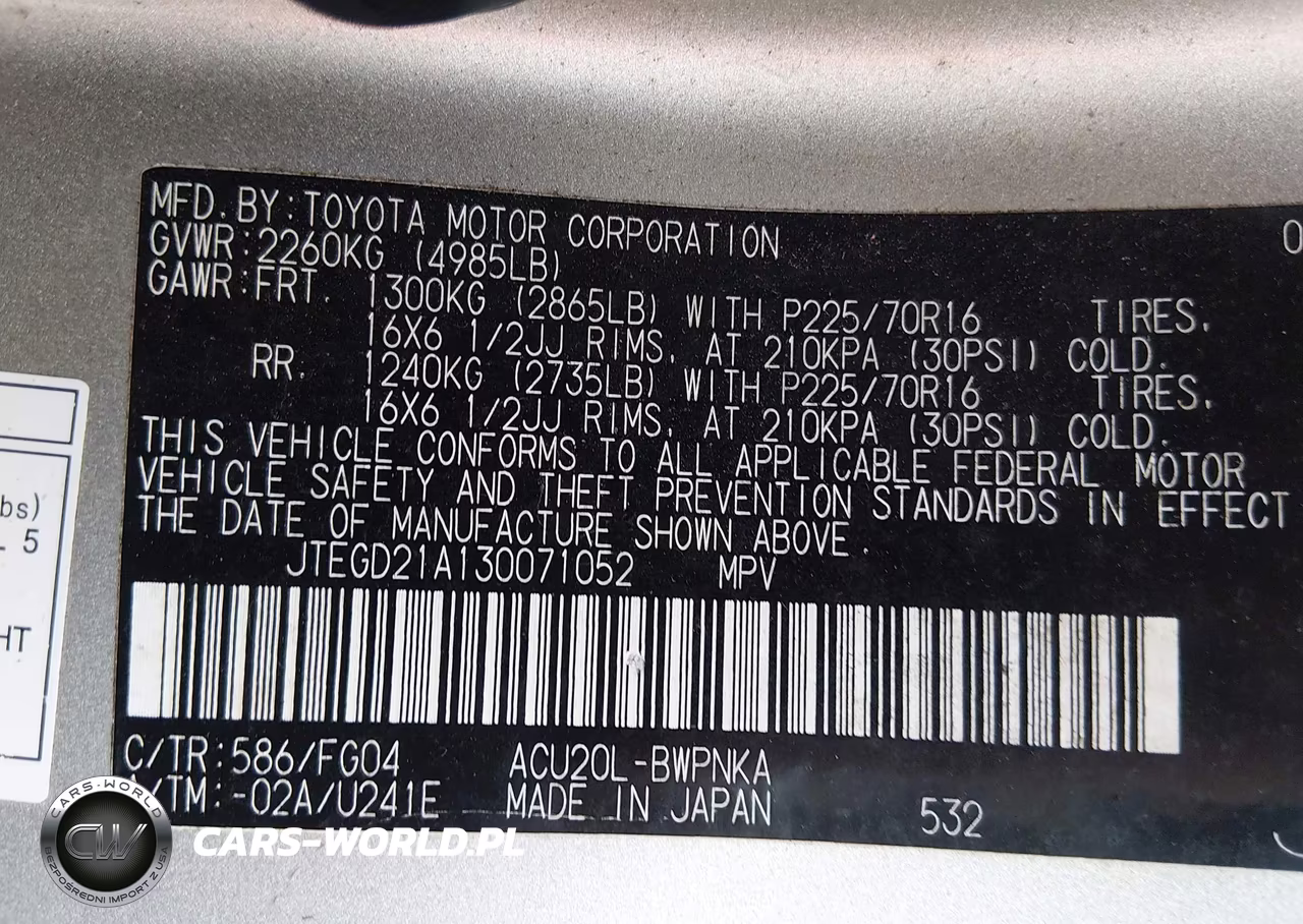2003 Toyota Highlander VIN:JTEGD21A130071052 - 9