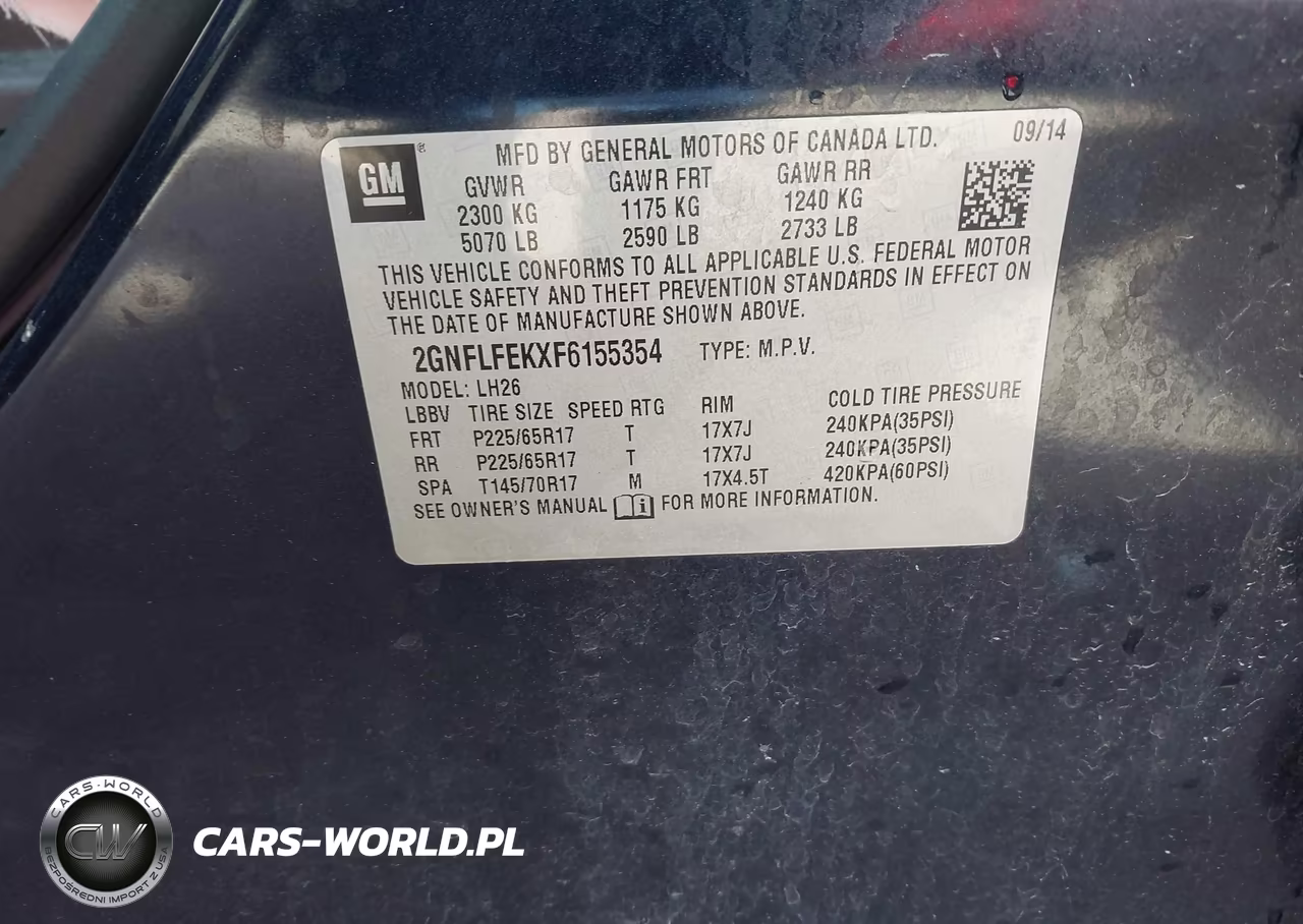 2015 Chevrolet Equinox 1Lt VIN:2GNFLFEKXF6155354 - 9