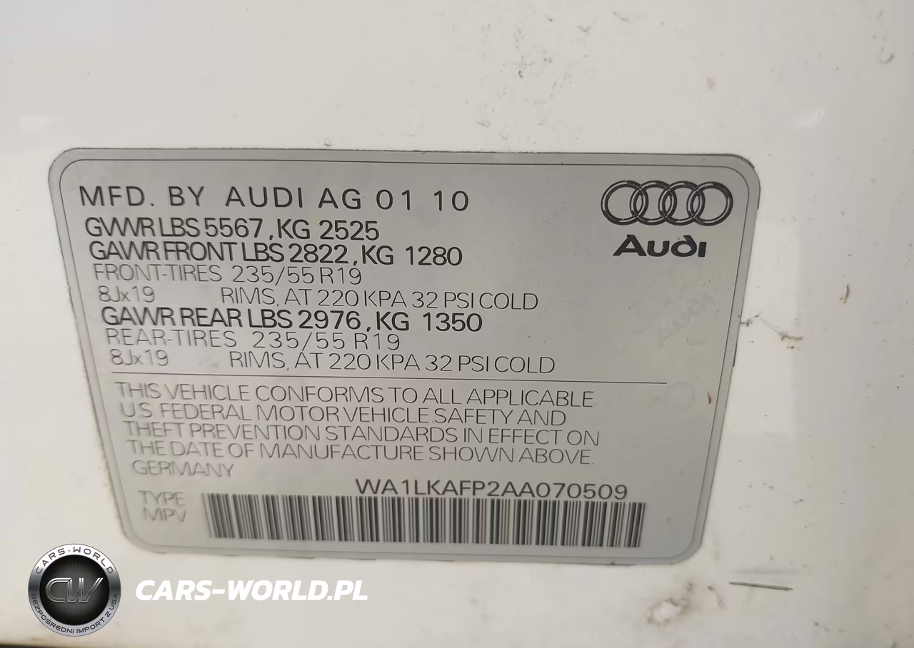 2010 Audi Q5 3.2 Premium VIN:WA1LKAFP2AA070509 - 9