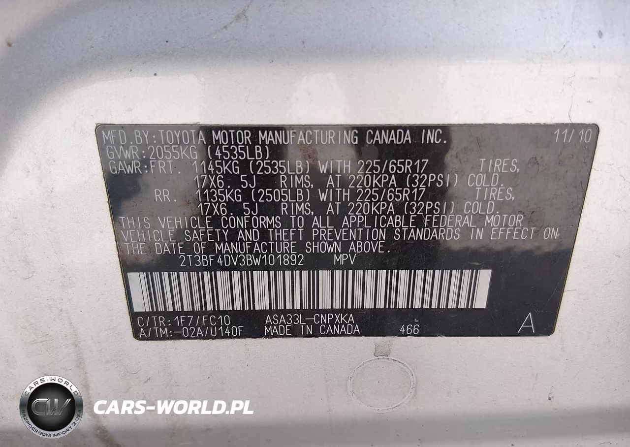 2011 Toyota Rav4 VIN:2T3BF4DV3BW101892 - 9
