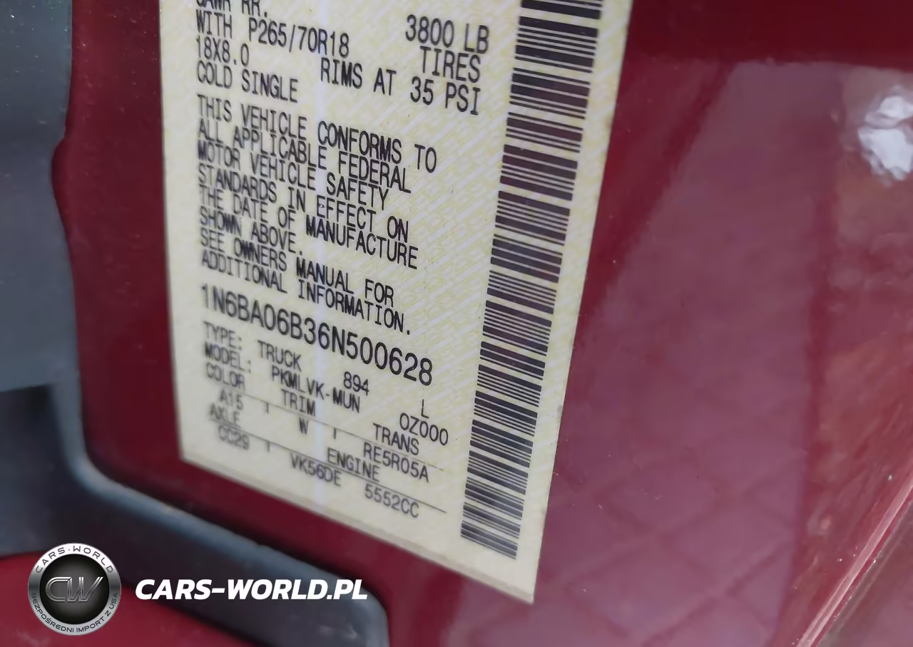 2006 Nissan Titan Le VIN:1N6BA06B36N500628 - 9