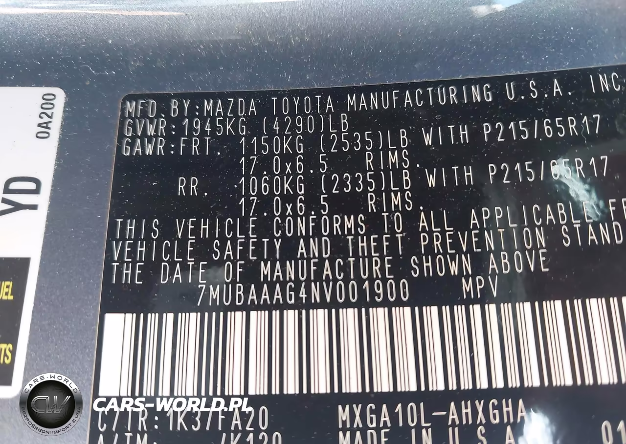 2022 Toyota Corolla Cross Le VIN:7MUBAAAG4NV001900 - 9