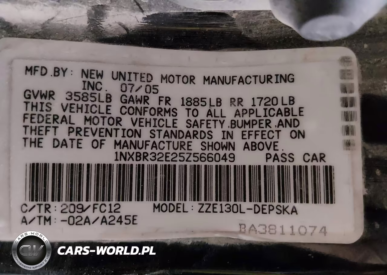 2005 Toyota Corolla S VIN:1NXBR32E25Z566049 - 9