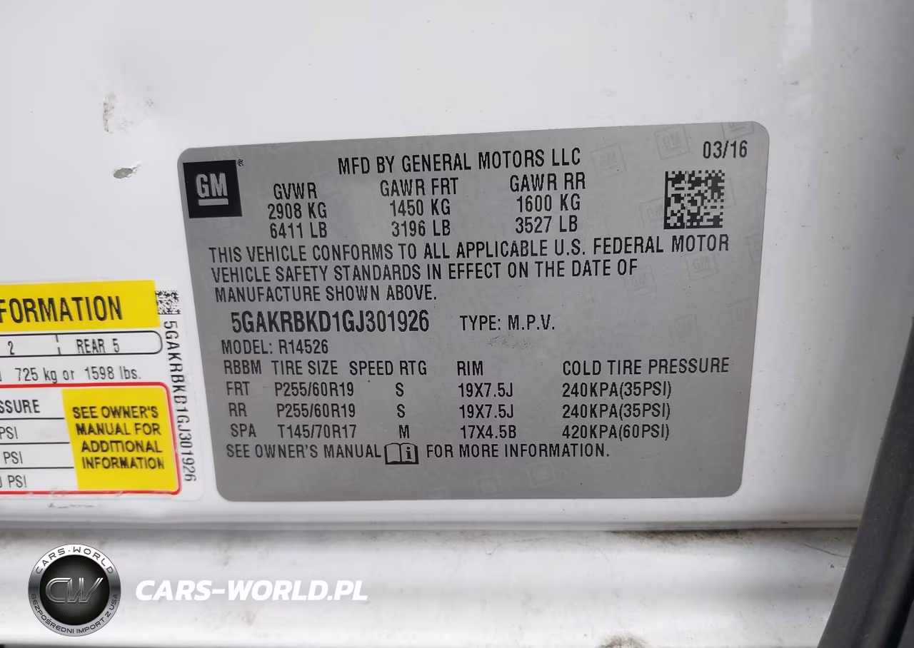 2016 Buick Enclave Leather VIN:5GAKRBKD1GJ301926 - 9
