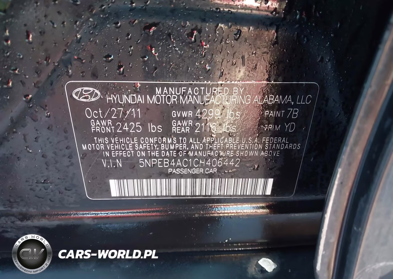 2012 Hyundai Sonata Gls VIN:5NPEB4AC1CH406442 - 9