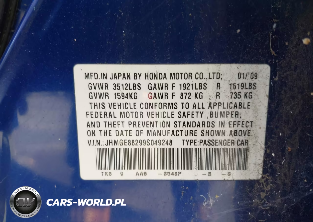 2009 Honda Fit VIN:JHMGE88299S049248 - 9