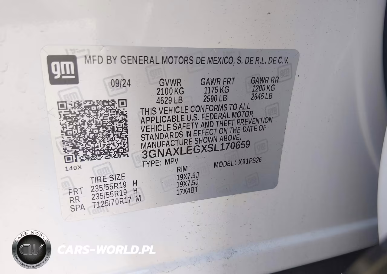 2025 Chevrolet Equinox Fwd Rs VIN:3GNAXLEGXSL170659 - 9