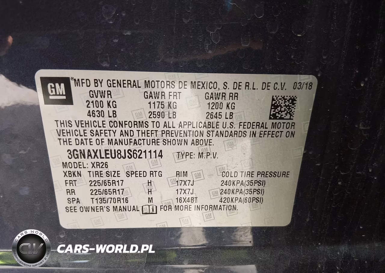 2018 Chevrolet Equinox Lt VIN:3GNAXLEU8JS621114 - 9