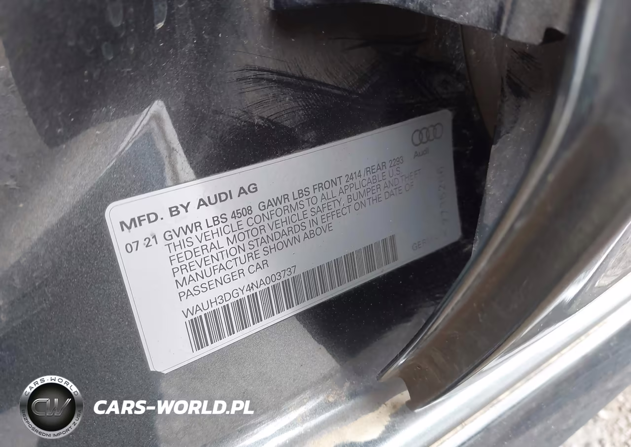 2022 Audi S3 Premium Plus Tfsi Quattro S Tronic VIN:WAUH3DGY4NA003737 - 9