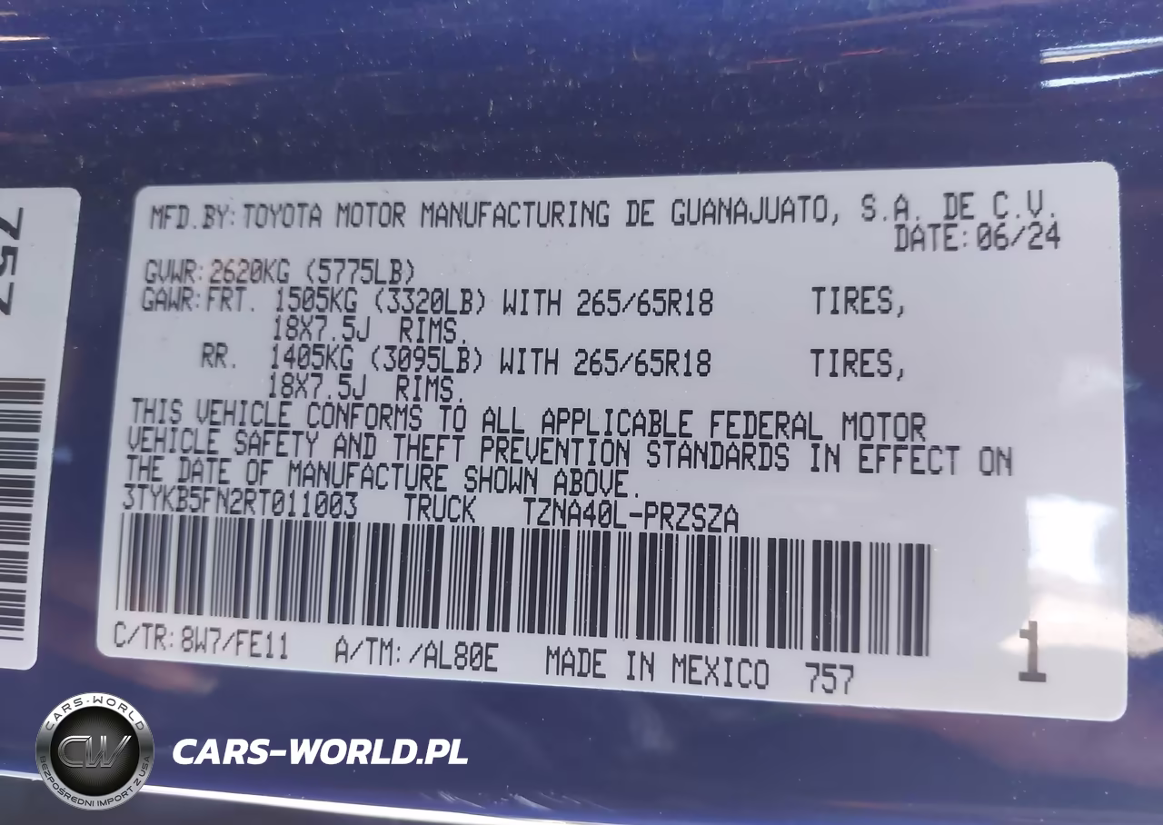 2024 Toyota Tacoma Trd Sport VIN:3TYKB5FN2RT011003 - 9