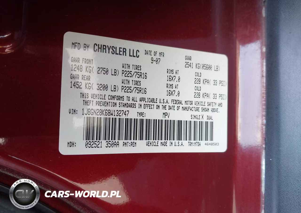 2008 Jeep Liberty Sport VIN:1J8GN28K68W132747 - 9