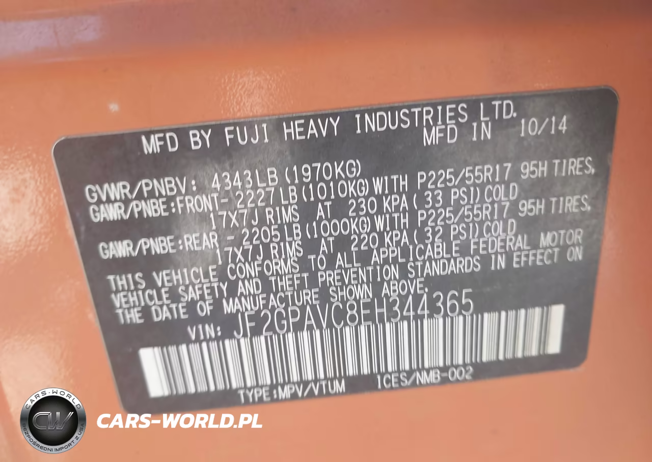 2014 Subaru Xv Crosstrek 2.0I Premium VIN:JF2GPAVC8EH344365 - 9