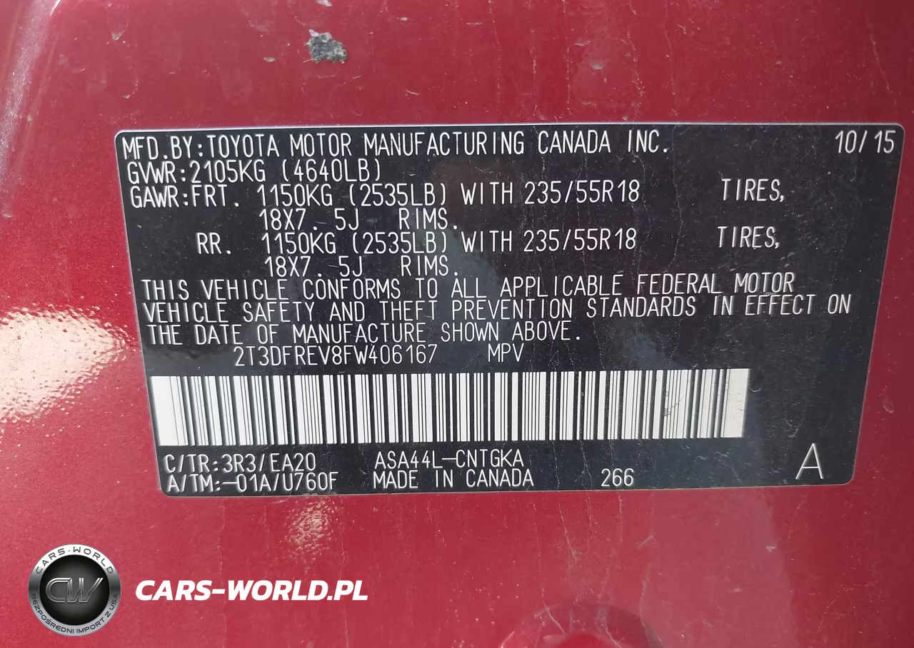2015 Toyota Rav4 Limited VIN:2T3DFREV8FW406167 - 9