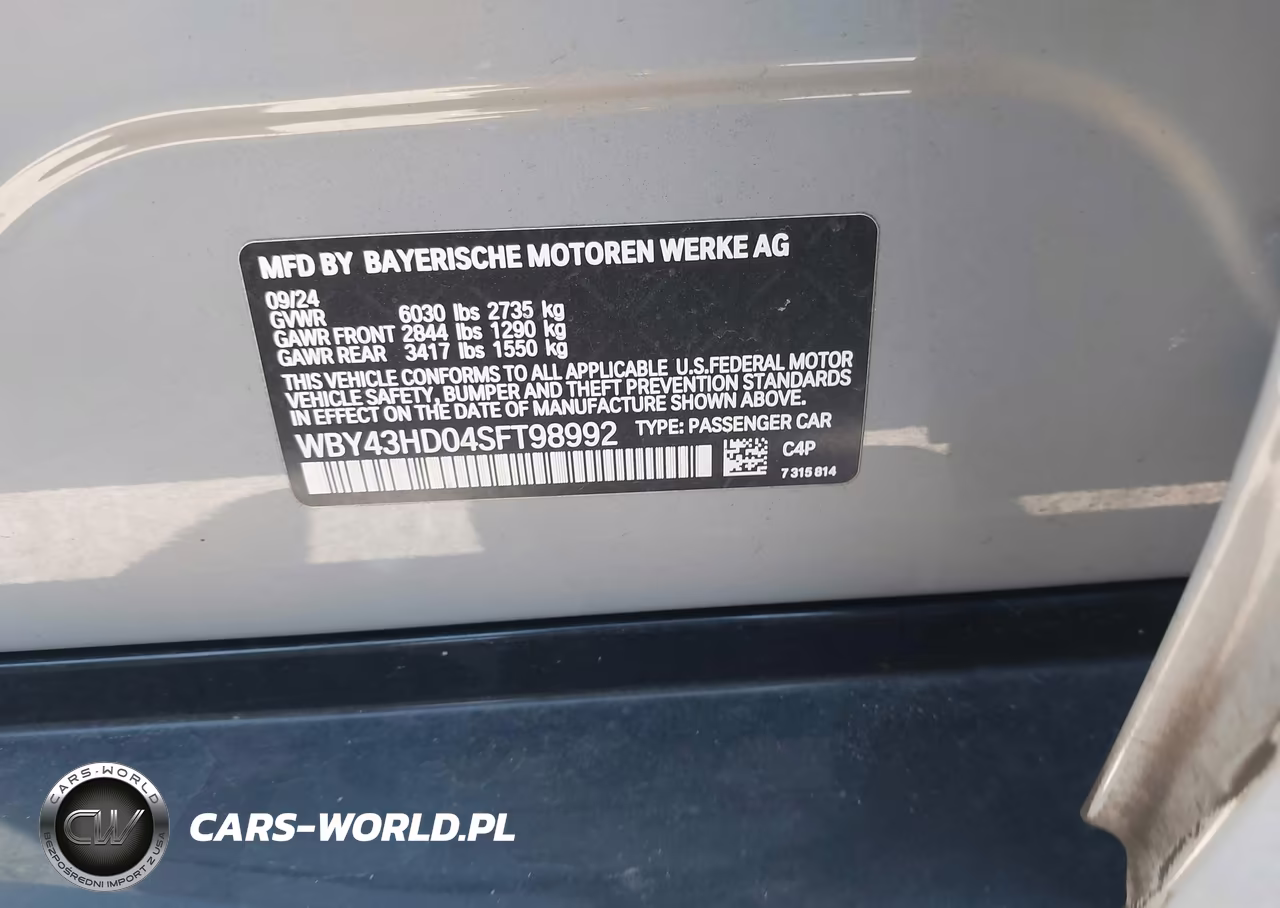 2025 BMW I4 Gran Coupe xDrive40 VIN:WBY43HD04SFT98992 - 9