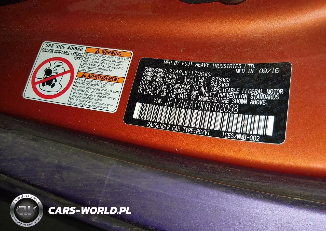 2017 Toyota 86 VIN:JF1ZNAA10H8702098 - 9