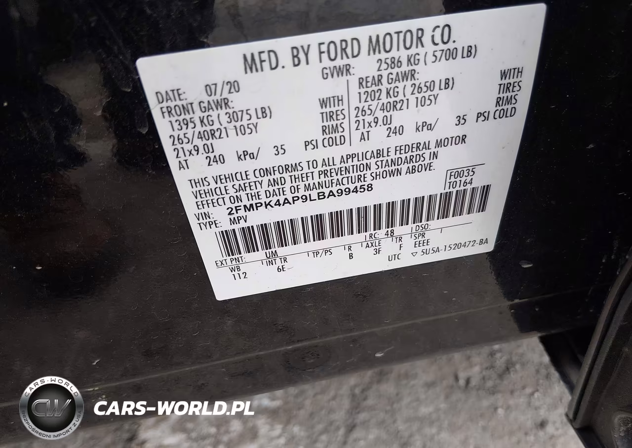 2020 Ford Edge St VIN:2FMPK4AP9LBA99458 - 9