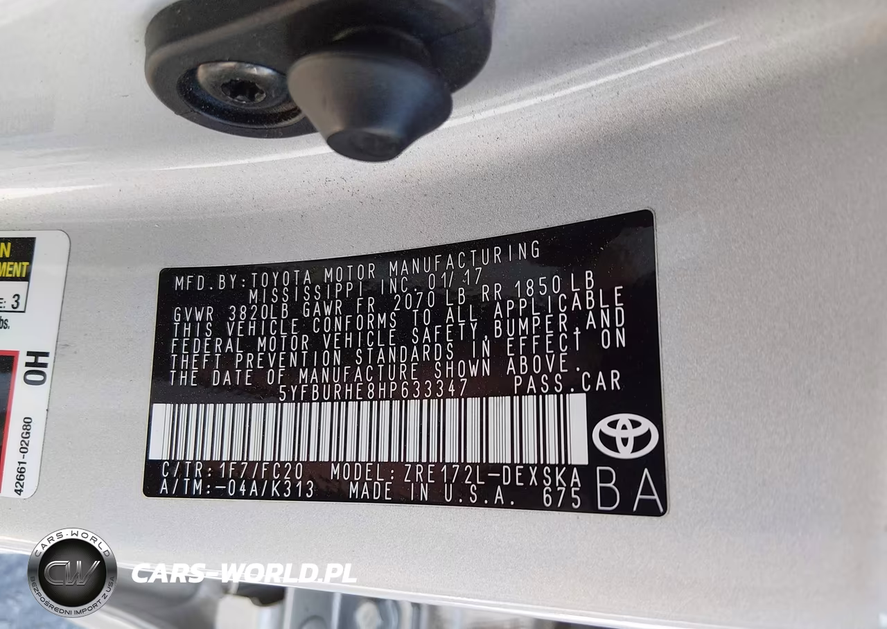 2017 Toyota Corolla Se Special Edition VIN:5YFBURHE8HP633347 - 9