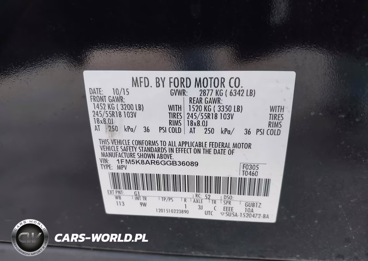 2016 Ford Utility Police Interceptor VIN:1FM5K8AR6GGB36089 - 9