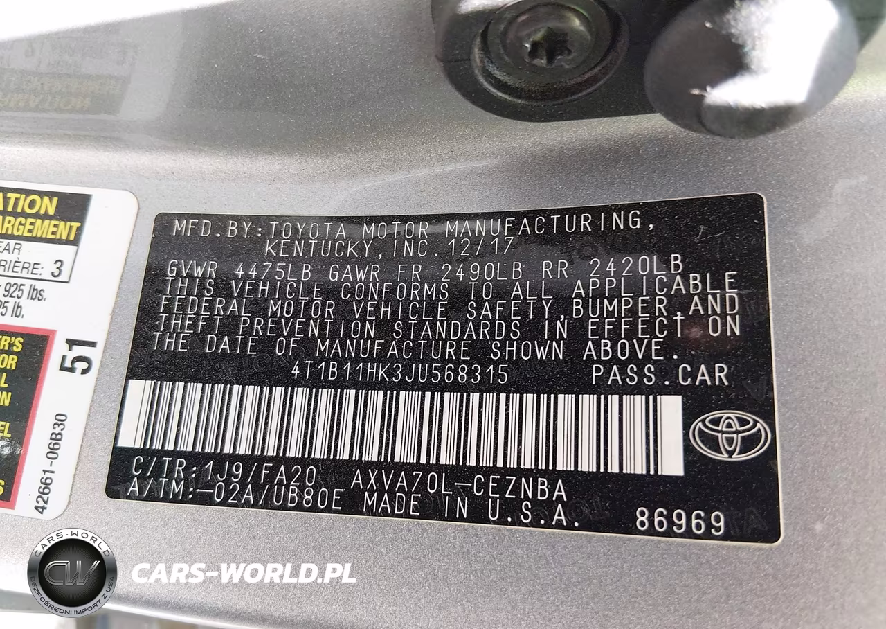 2018 Toyota Camry Le VIN:4T1B11HK3JU568315 - 9