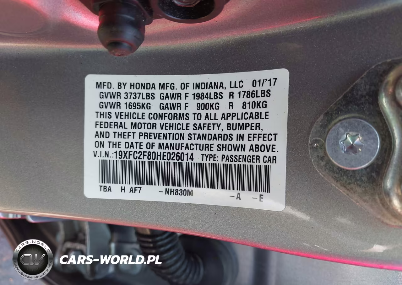 2017 Honda Civic Ex VIN:19XFC2F80HE026014 - 9