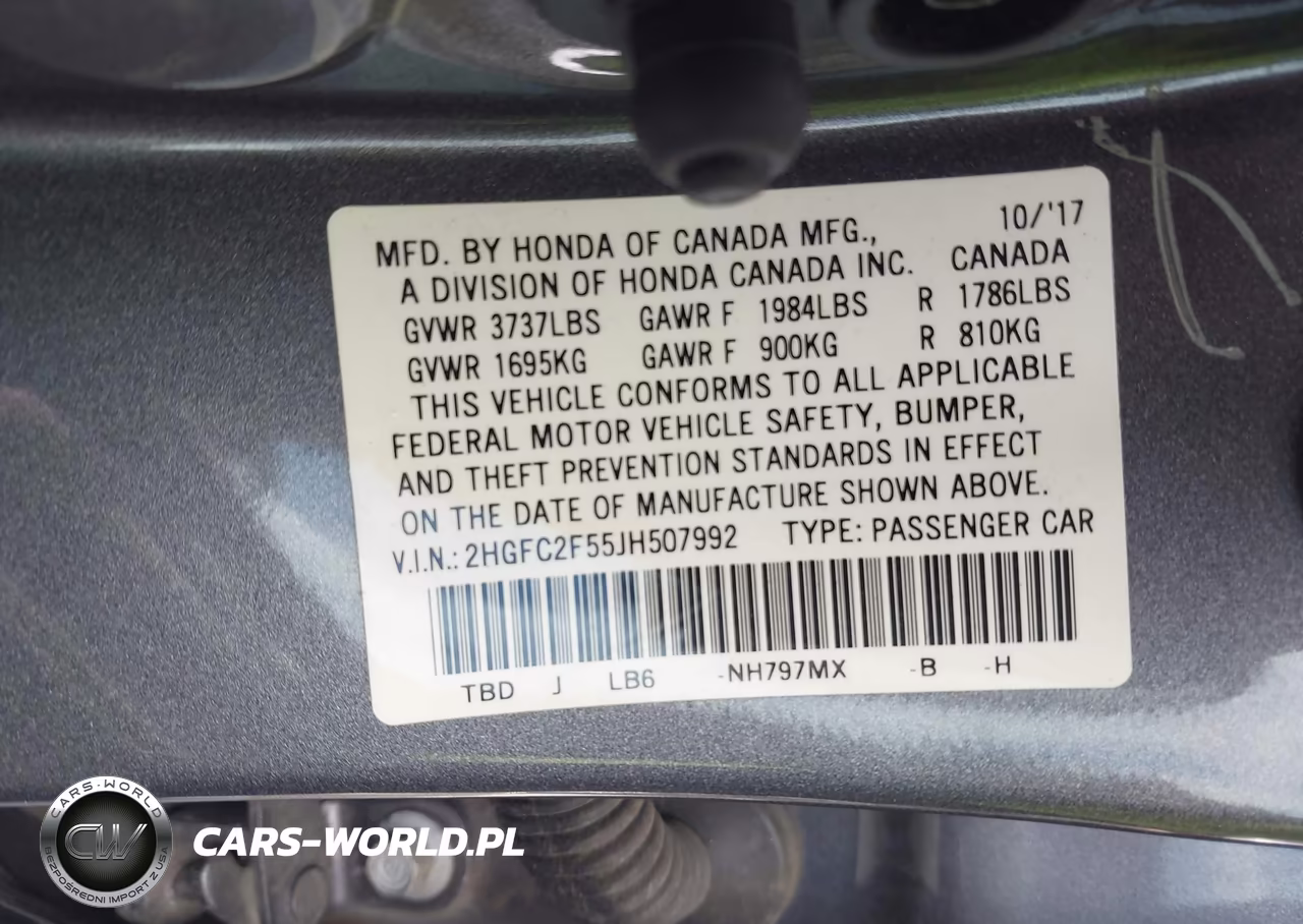 2018 Honda Civic Lx VIN:2HGFC2F55JH507992 - 9