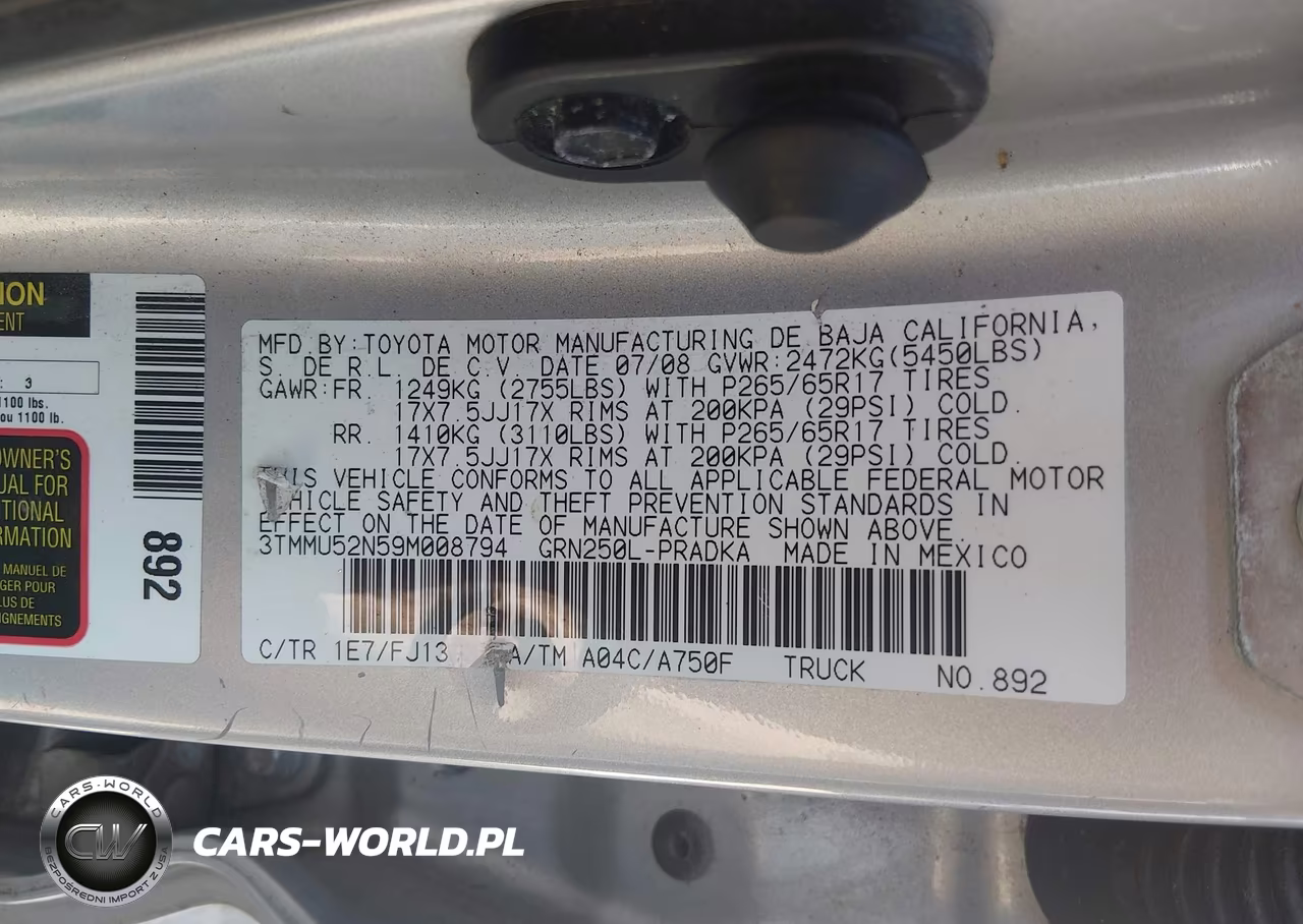 2009 Toyota Tacoma Base V6 VIN:3TMMU52N59M008794 - 9