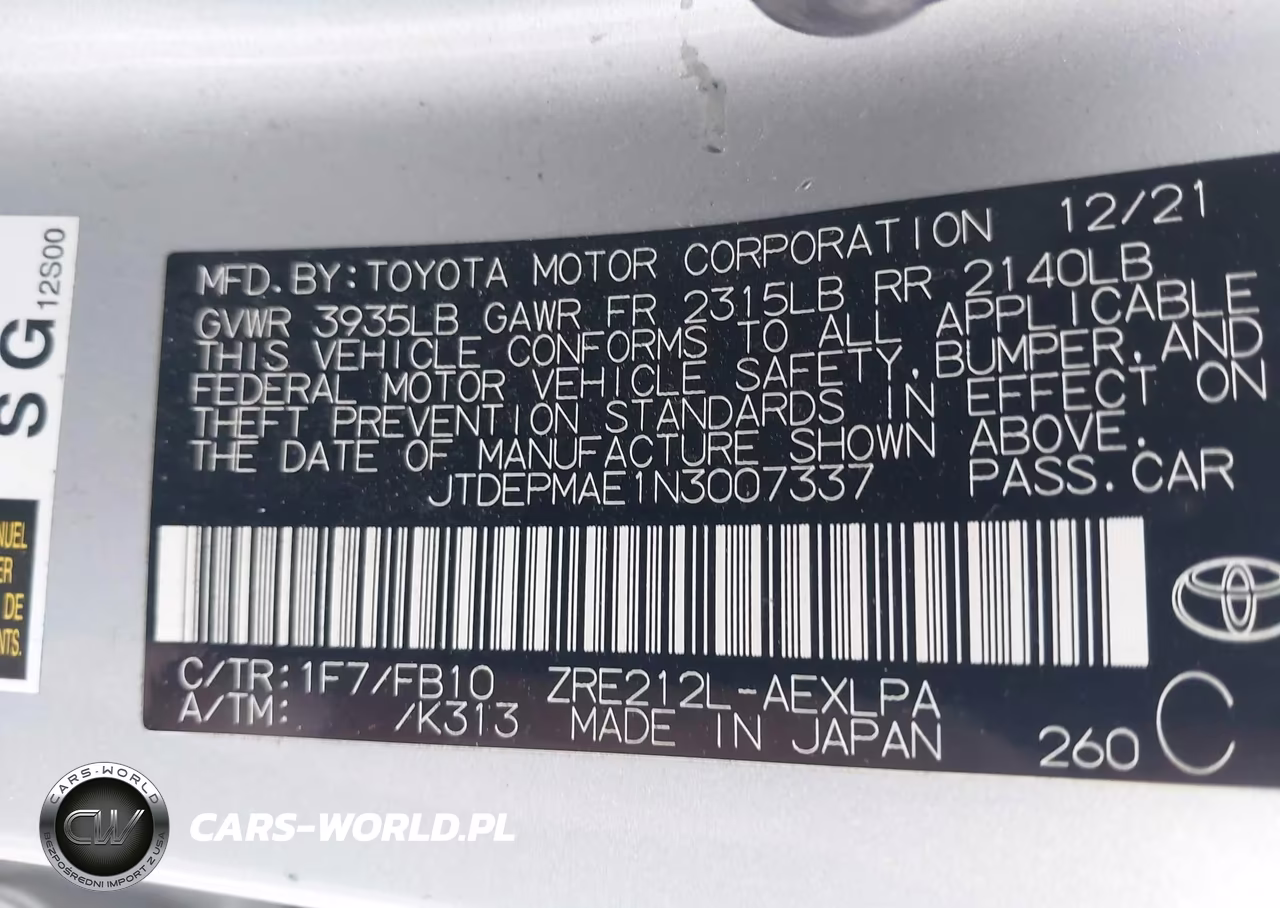 2022 Toyota Corolla Le VIN:JTDEPMAE1N3007337 - 9