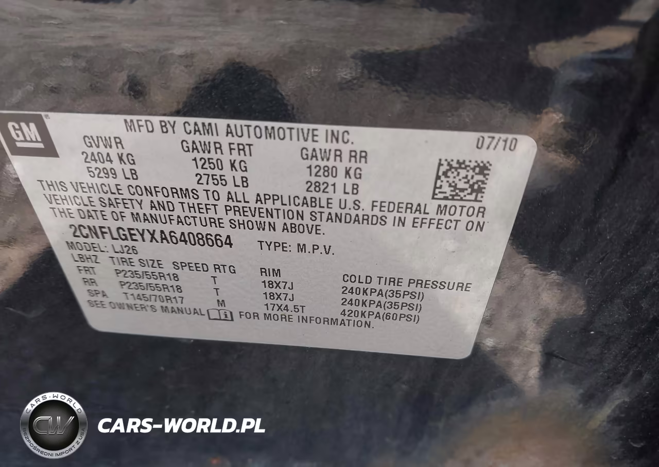 2010 Chevrolet Equinox Ltz VIN:2CNFLGEYXA6408664 - 9