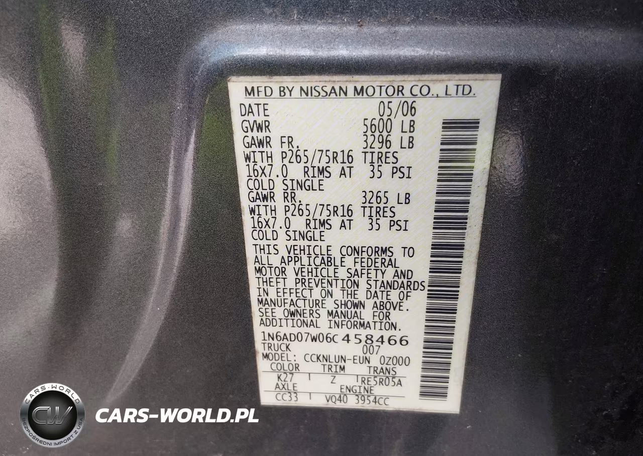2006 Nissan Frontier Nismo Off Road VIN:1N6AD07W06C458466 - 9