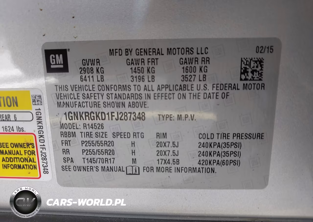 2015 Chevrolet Traverse Lt VIN:1GNKRGKD1FJ287348 - 9