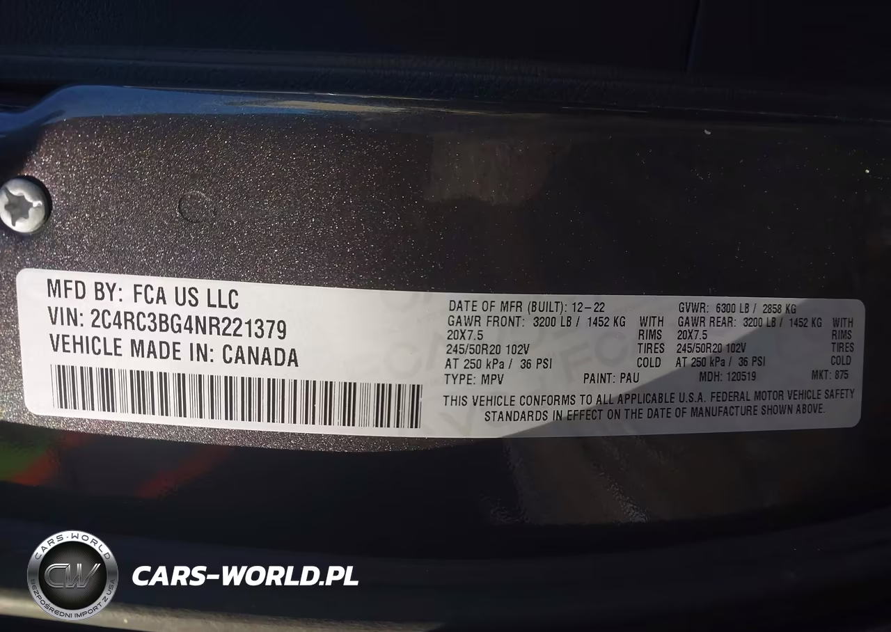 2022 Chrysler Pacifica Touring L Awd VIN:2C4RC3BG4NR221379 - 9