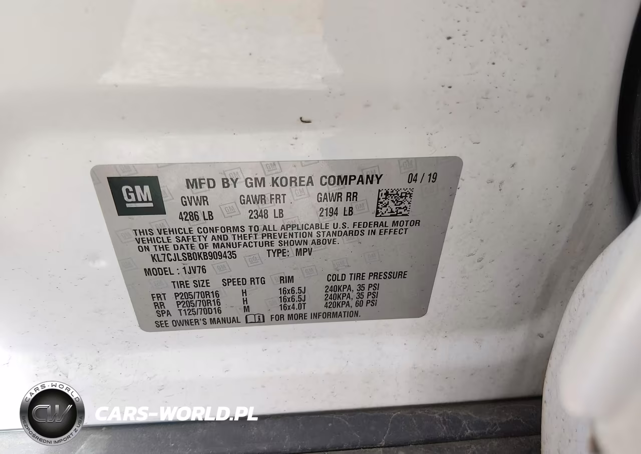 2019 Chevrolet Trax Lt VIN:KL7CJLSB0KB909435 - 9