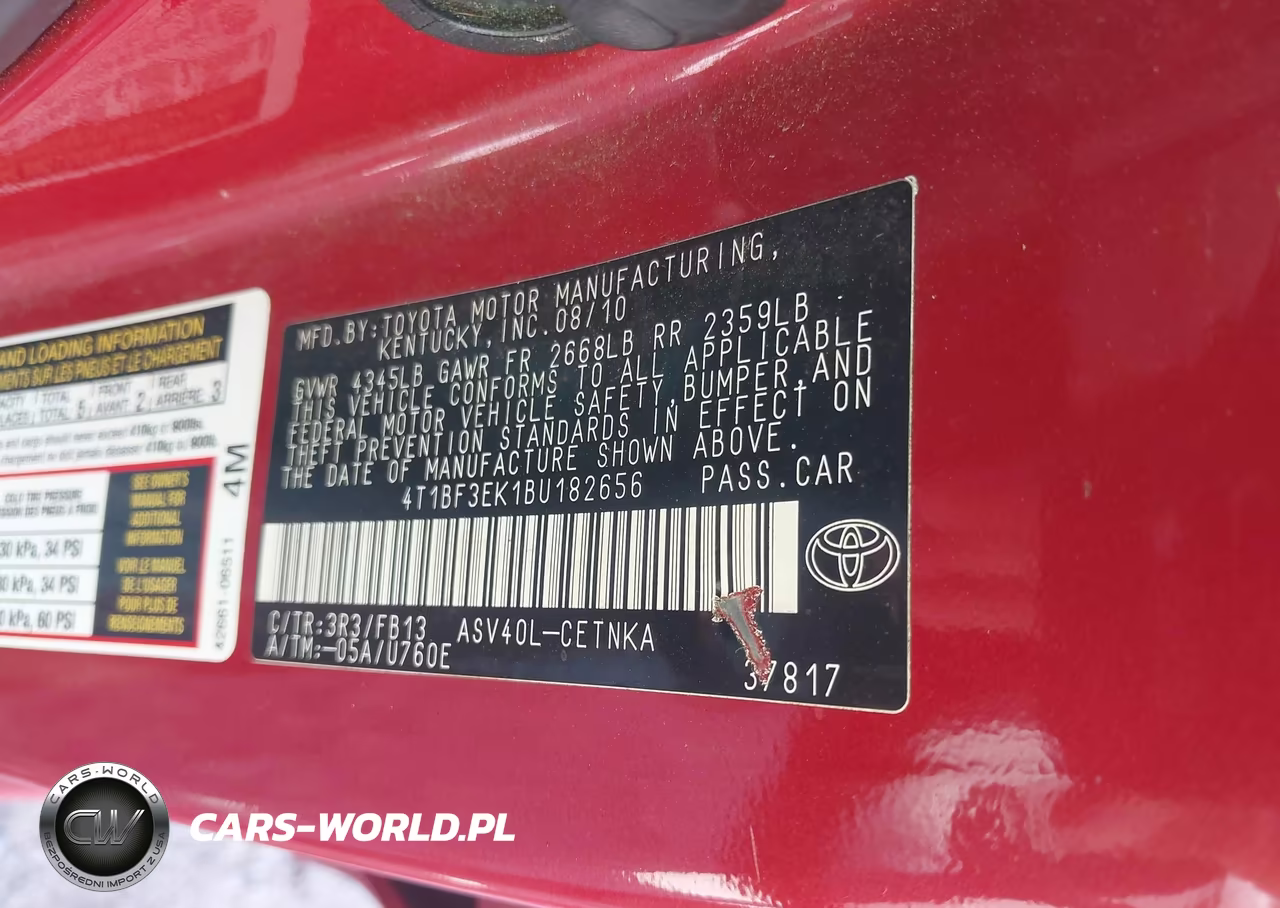 2011 Toyota Camry Le VIN:4T1BF3EK1BU182656 - 9