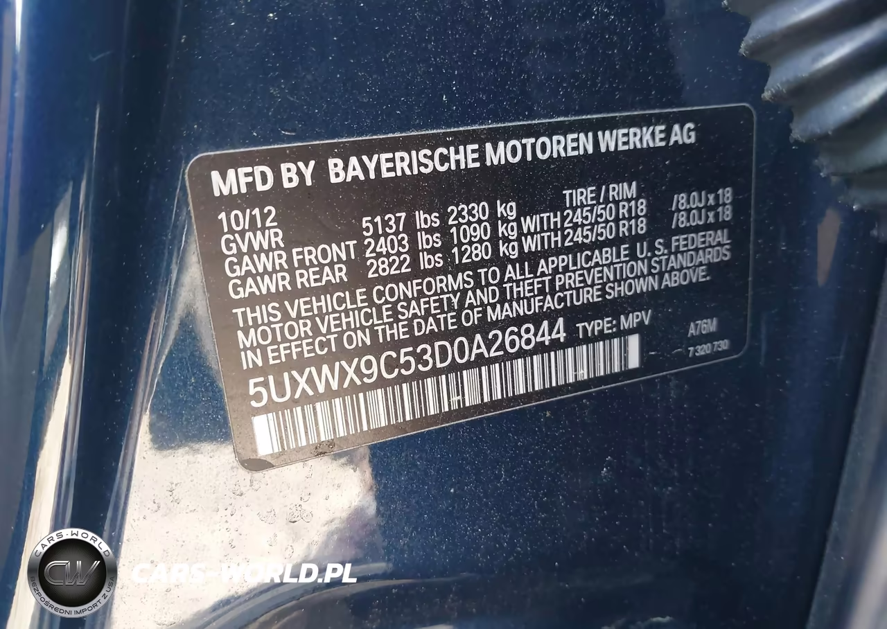2013 BMW X3 xDrive28I VIN:5UXWX9C53D0A26844 - 9