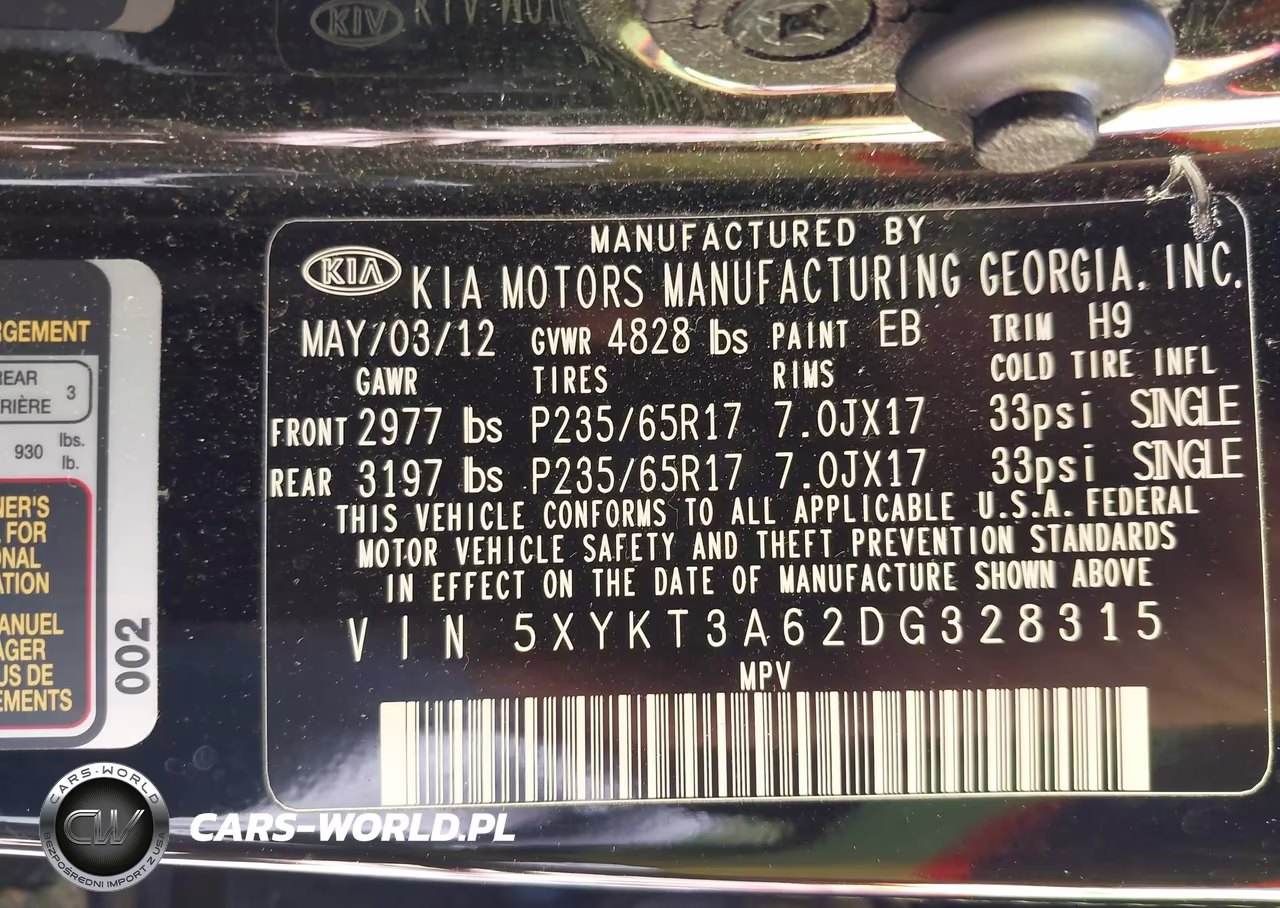 2013 Kia Sorento Lx VIN:5XYKT3A62DG328315 - 9