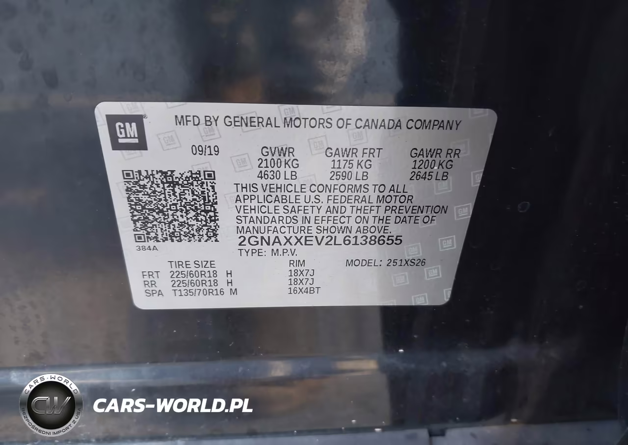2020 Chevrolet Equinox Awd Premier 1.5L Turbo VIN:2GNAXXEV2L6138655 - 9