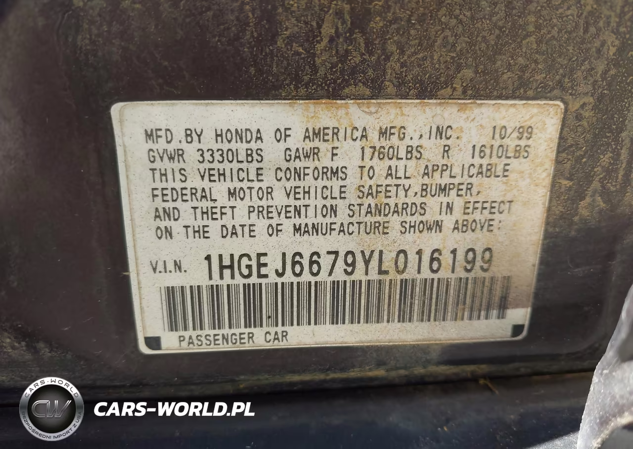 2000 Honda Civic Lx VIN:1HGEJ6679YL016199 - 9