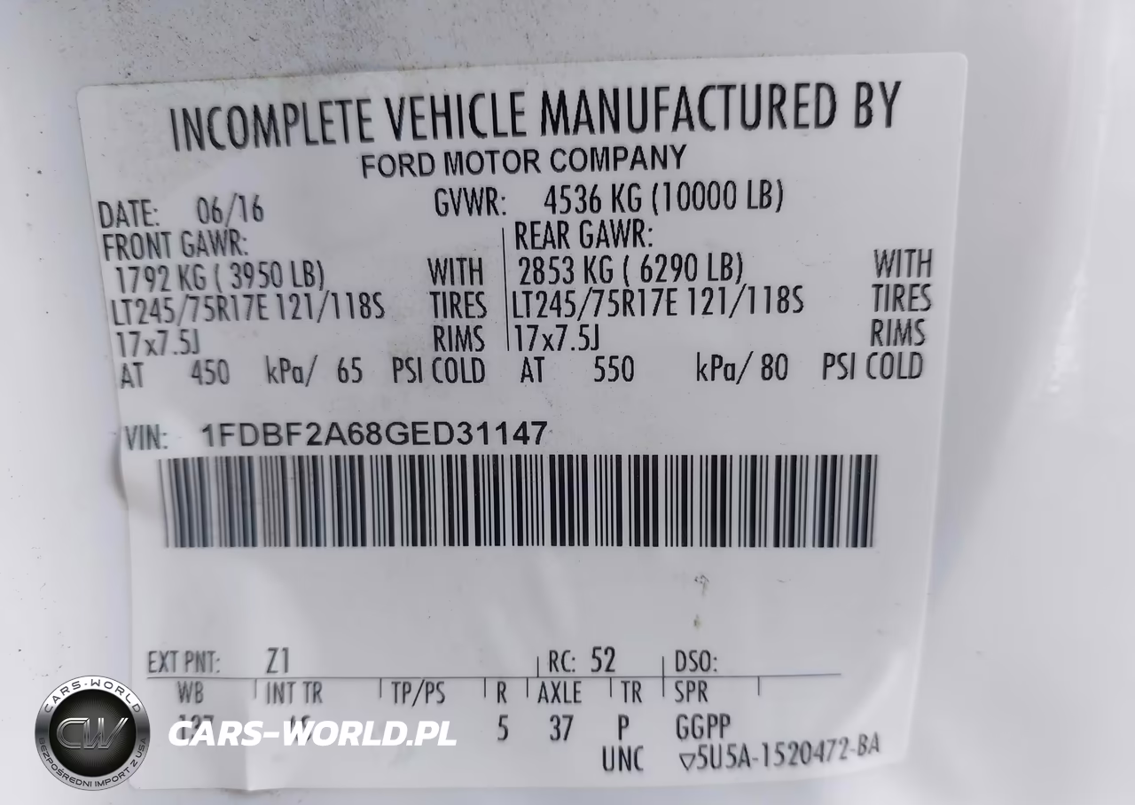 2016 Ford F-250 Xl VIN:1FDBF2A68GED31147 - 9