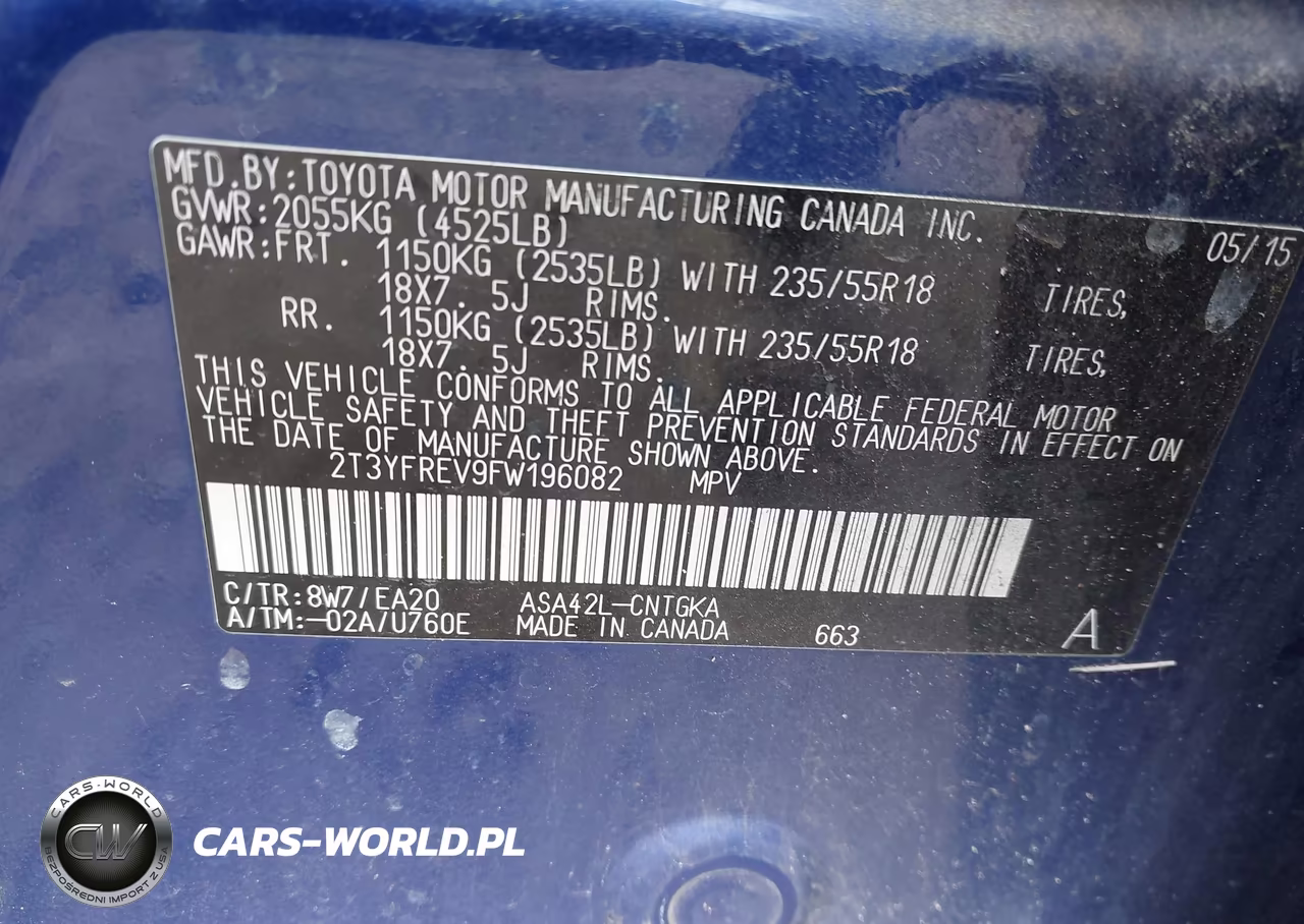 2015 Toyota Rav4 Limited VIN:2T3YFREV9FW196082 - 9