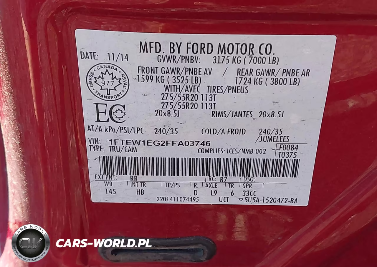 2015 Ford F-150 Lariat VIN:1FTEW1EG2FFA03746 - 9