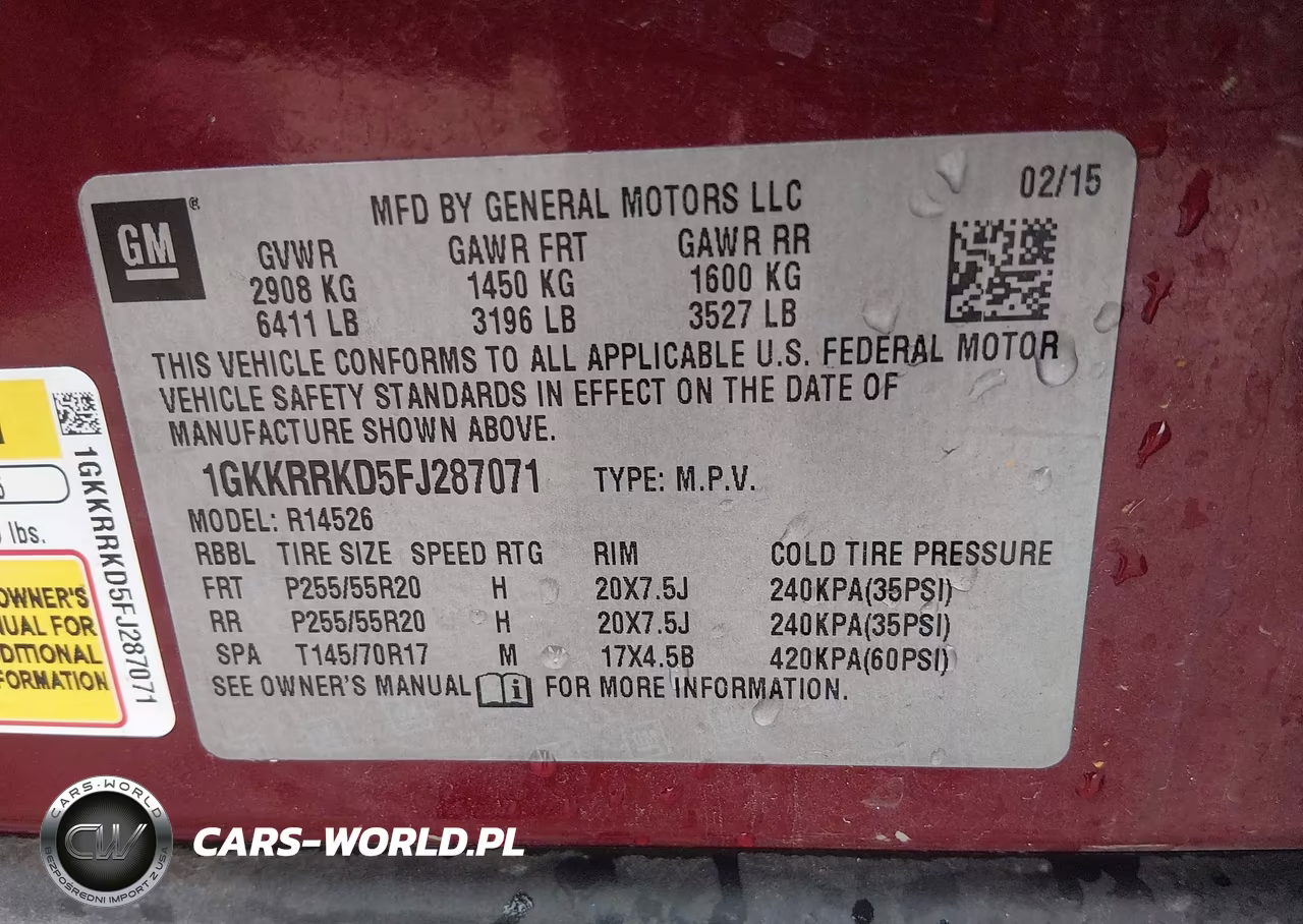 2015 GMC Acadia Slt-1 VIN:1GKKRRKD5FJ287071 - 9