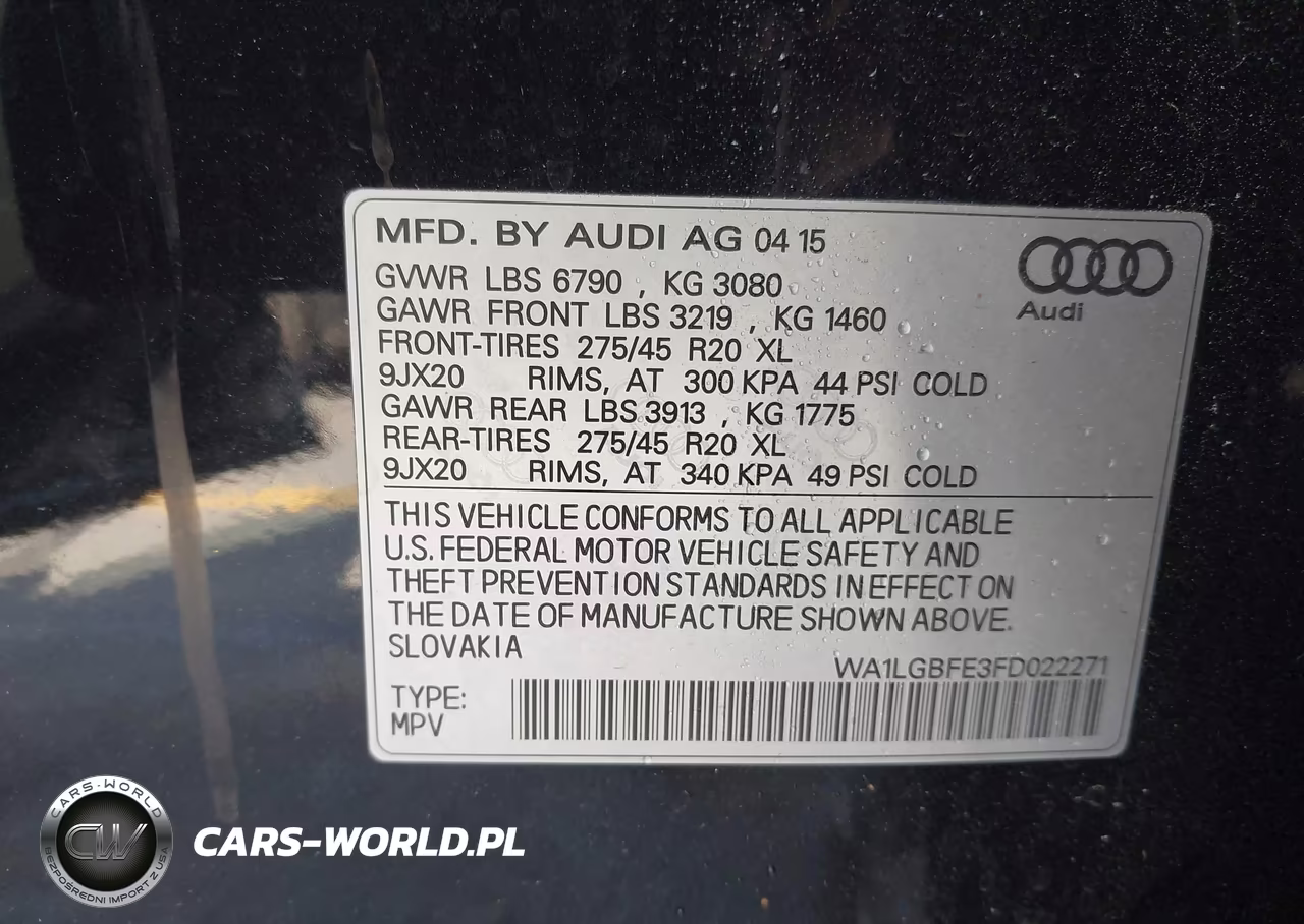 2015 Audi Q7 3.0T Premium VIN:WA1LGBFE3FD022271 - 9