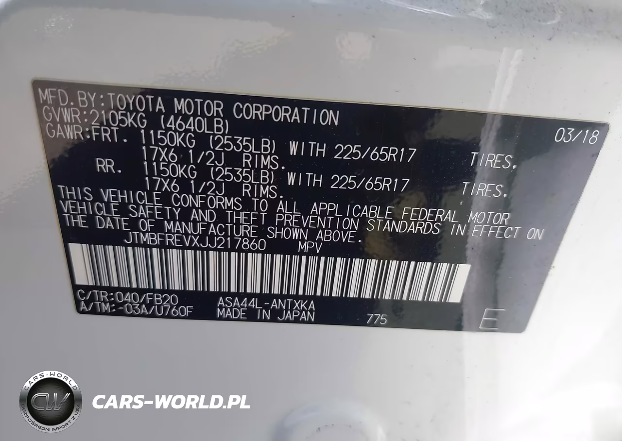 2018 Toyota Rav4 Le VIN:JTMBFREVXJJ217860 - 9