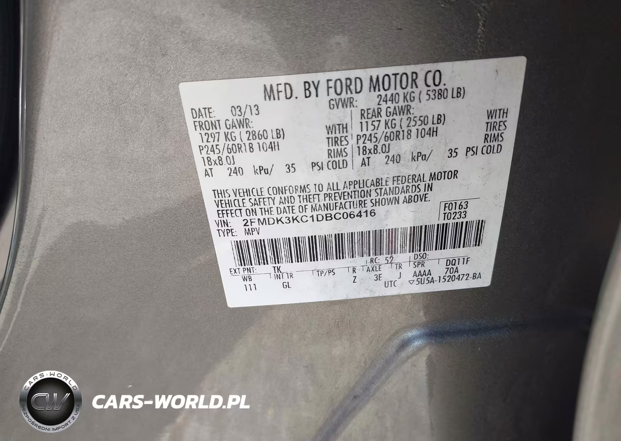 2013 Ford Edge Limited VIN:2FMDK3KC1DBC06416 - 9