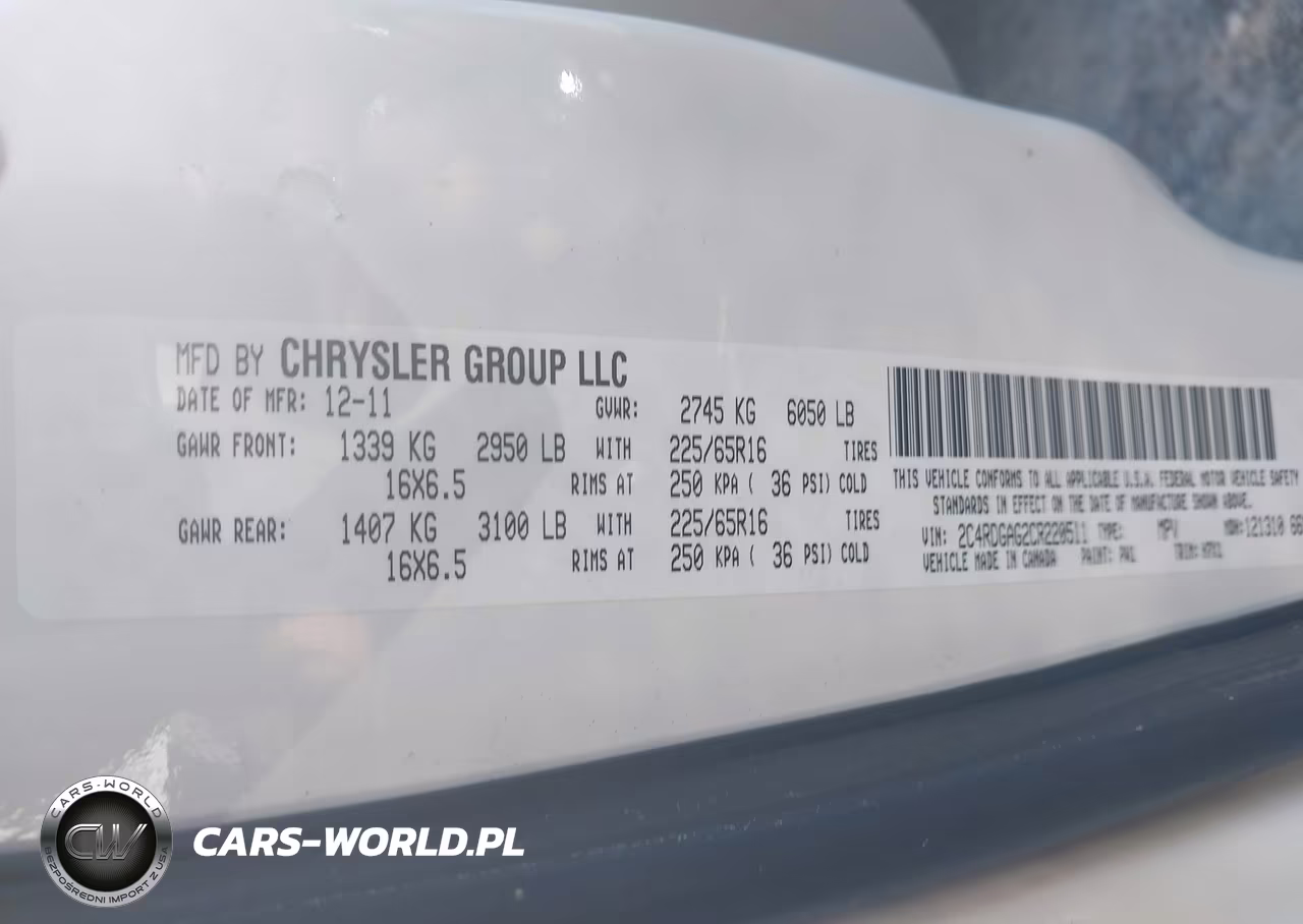 2012 Ram Cargo C-V VIN:2C4RDGAG2CR220511 - 9