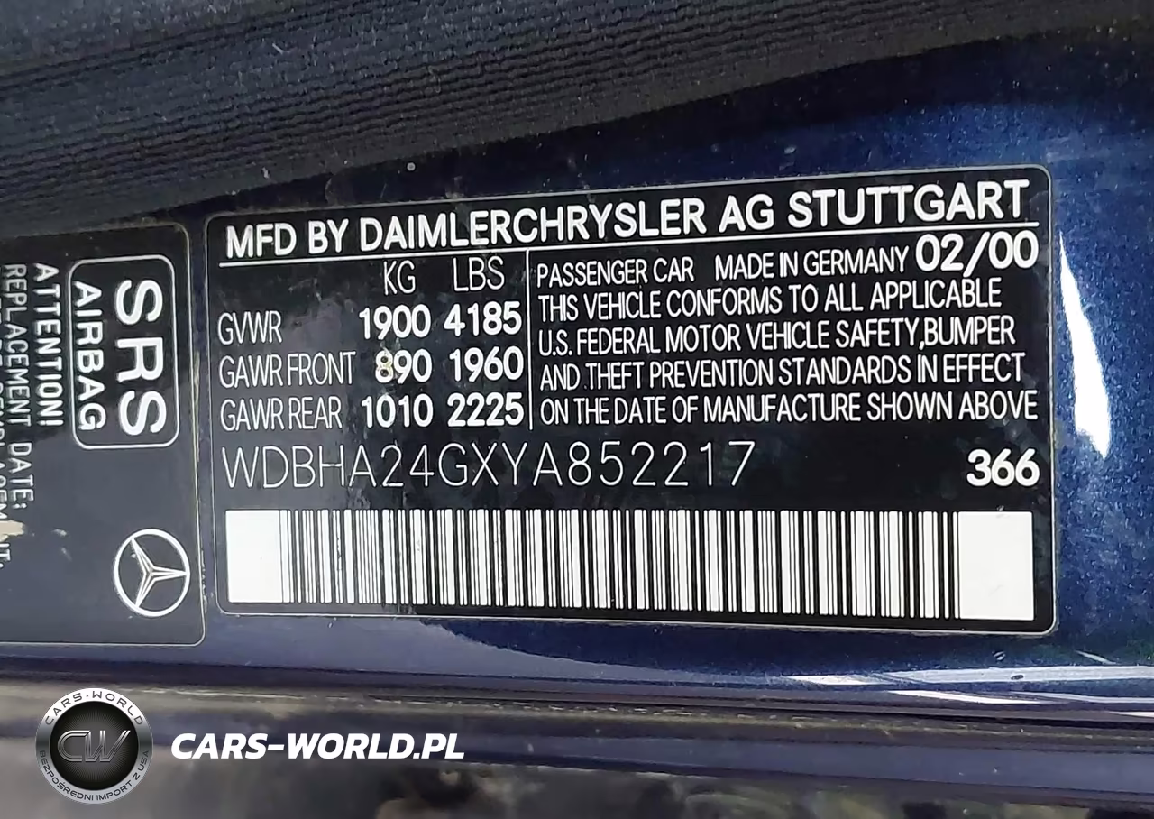 2000 Mercedes-Benz C 230 Kompressor VIN:WDBHA24GXYA852217 - 9