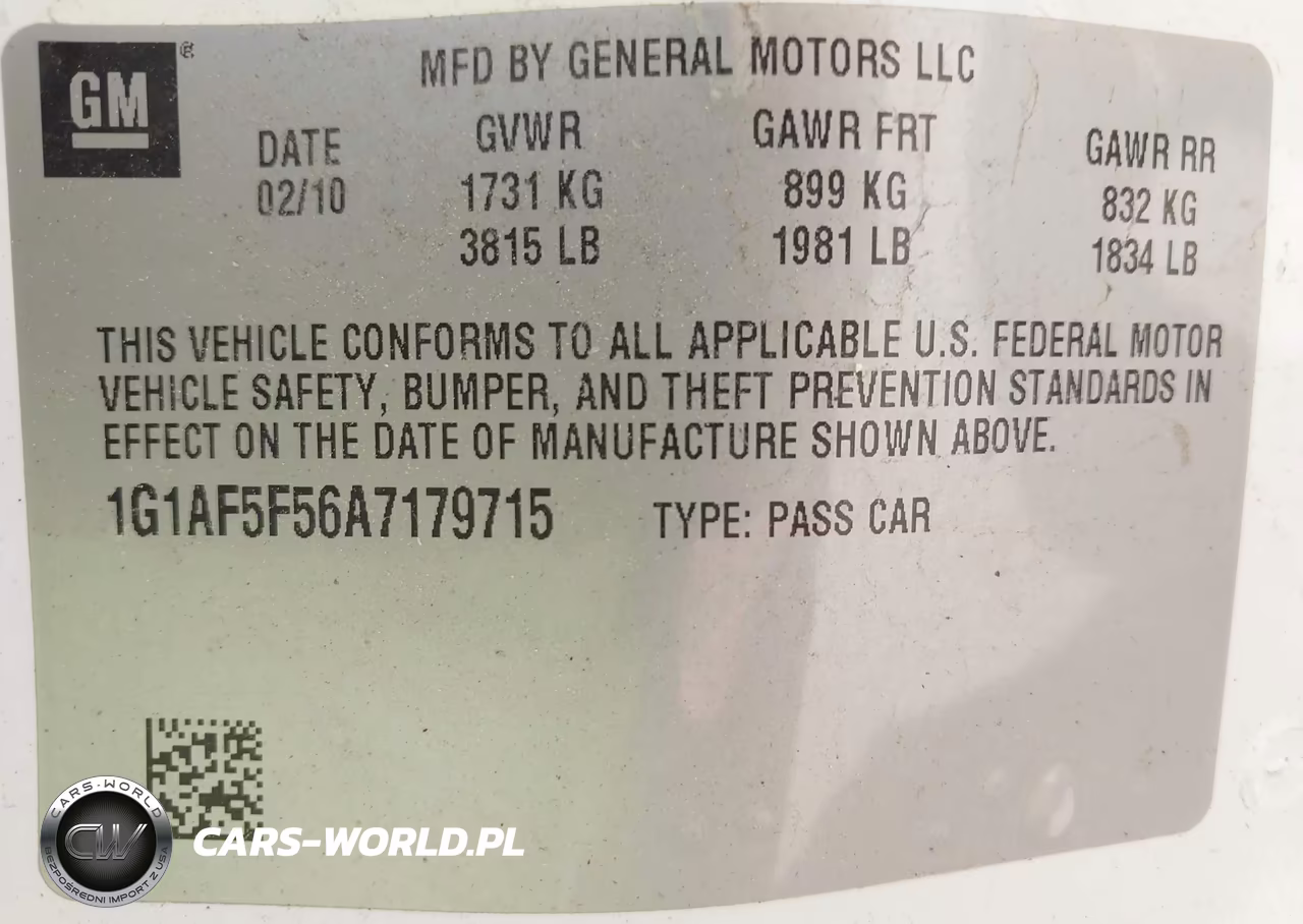 2010 Chevrolet Cobalt Lt VIN:1G1AF5F56A7179715 - 9