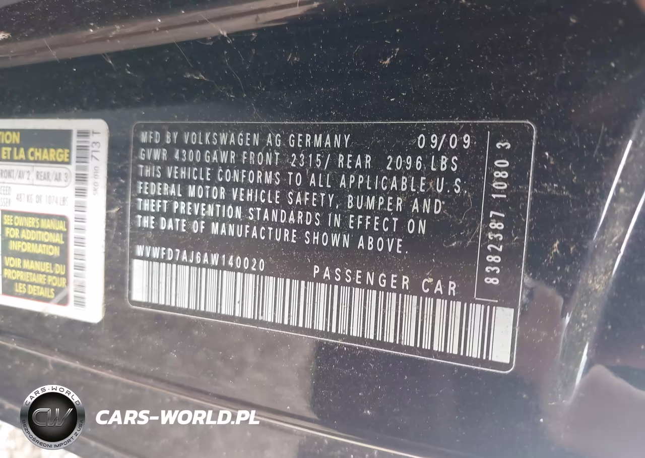 2010 Volkswagen Gti VIN:WVWFD7AJ6AW140020 - 9