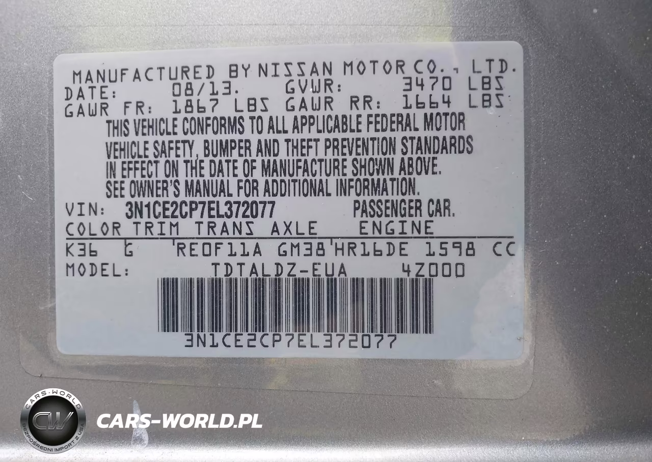 2014 Nissan Versa Note Sv VIN:3N1CE2CP7EL372077 - 9